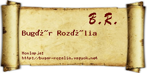 Bugár Rozália névjegykártya